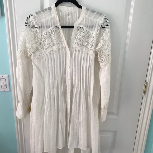 Anthropologie feather bone white lace shirt size xsmall - Picture 5 of 8